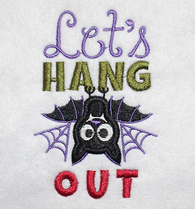 Embroidery Design: Halloween Lets Hang Applique<br> 2.64w X 4.08h
