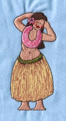 Embroidery Design: Hula Girl 1 (large)<br>1.81" x 3.87"