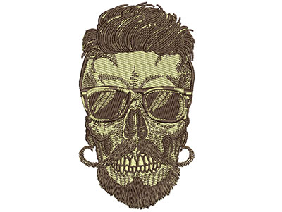 Embroidery Design: Hipster Skull 5<br> 2.80w X 5.03h