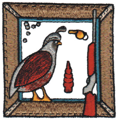 Embroidery Design: Hunting Quail<br>3.08" x 3.17"
