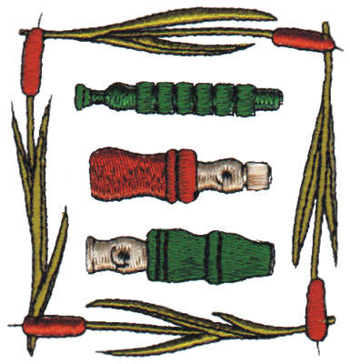 Embroidery Design: Framed Game Calls<br>3.07" x 3.22"
