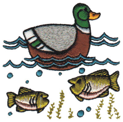 Embroidery Design: Pond Life<br>3.14" x 3.22"