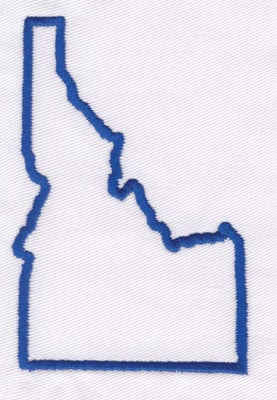 Embroidery Design: Idaho Outline<br>4.11" x 2.73"