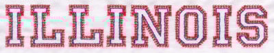 Embroidery Design: Illinois Name<br>1.34" x 8.01"