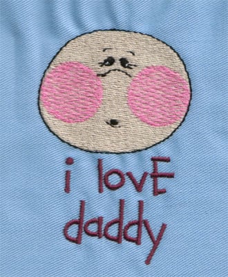 Embroidery Design: I Love Daddy 1<br>2.10" x 3.14" | Embroidery Legacy Embroidery Design: I Love Daddy 1<br>2.10" x 3.14"