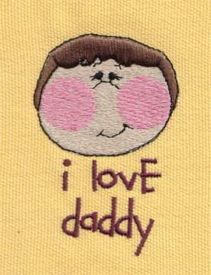 Embroidery Design: I Love Daddy 2<br>2.17" x 3.31"