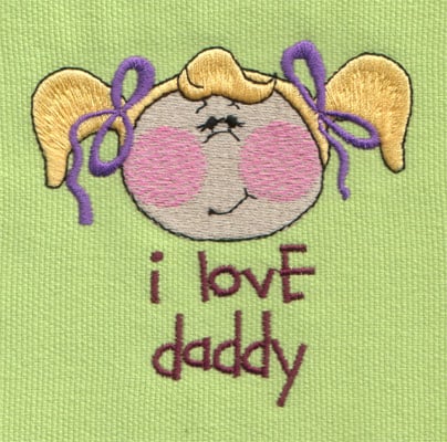 Embroidery Design: I Love Daddy 4<br>3.45" x 3.28"