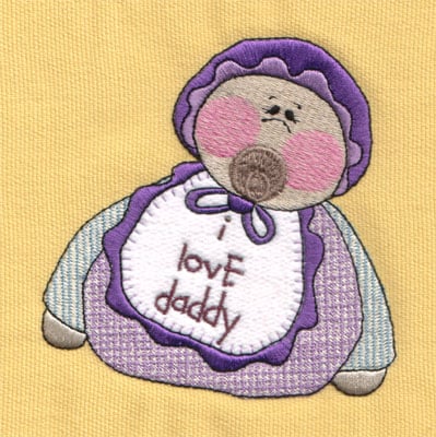Embroidery Design: I Love Daddy (with bib)<br>4.02" x 4.04"
