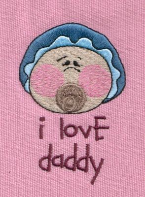 Embroidery Design: I Love Daddy<br>2.27" x 3.42"