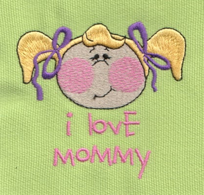 Embroidery Design: I Love Mommy 4<br>3.45" x 3.20"