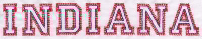 Embroidery Design: Indiana Name<br>1.37" x 8.02"