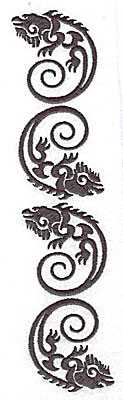 Embroidery Design: Iguana four<br> 1.69w X 7.76h