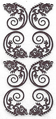 Embroidery Design: Iguana eight<br> 3.44w X 7.76h