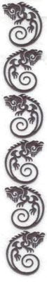 Embroidery Design: Iguana six<br> 1.69w X 11.65h
