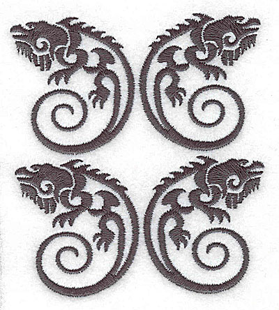 Embroidery Design: Iguana four<br> 3.43w X 3.88h