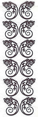 Embroidery Design: Iguana twelve<br> 3.43w X 11.76h