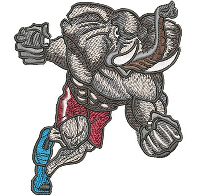 Embroidery Design: Charging Elephant Mascot Lg<br> 3.94w X 4.52h