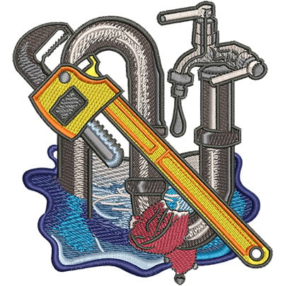 Embroidery Design: Plumbing Trap Pipe Lg<br> 4.15w X 4.53h