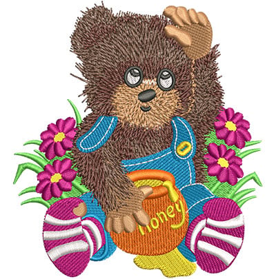 Embroidery Design: Honey Bear Lg<br> 4.10w X 4.54h
