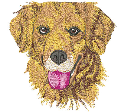 Embroidery Design: Golden Retriever Face Lg<br> 5.90w X 6.10h