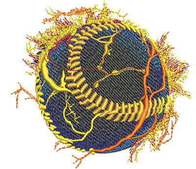 Embroidery Design: Lava Baseball Lg<br> 4.82w X 4.47h