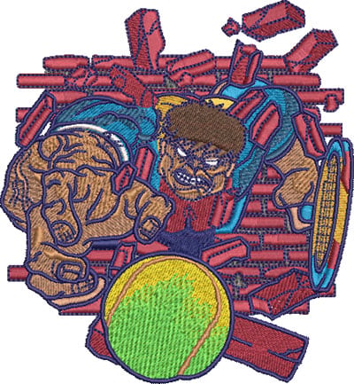 Embroidery Design: Hulking Tennis Lg<br> 4.48w X 4.85h