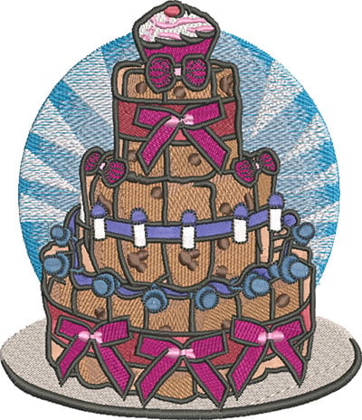 Embroidery Design: Baby Diaper Cake Lg<br> 5.21w X 6.04h