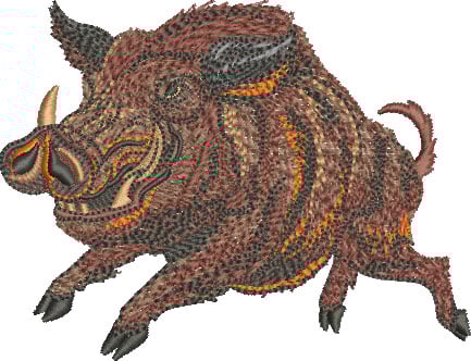 Embroidery Design: Running Razorback Lg<br> 4.52w X 3.46h | Embroidery Legacy Embroidery Design: Running Razorback Lg<br> 4.52w X 3.46h