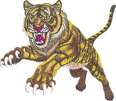 Embroidery Design: Leaping Tiger Lg<br> 8.04w X 7.01h
