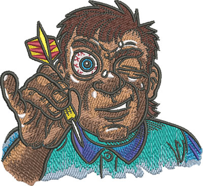 Embroidery Design: Darts Fanatic Lg<br> 4.74w X 4.37h