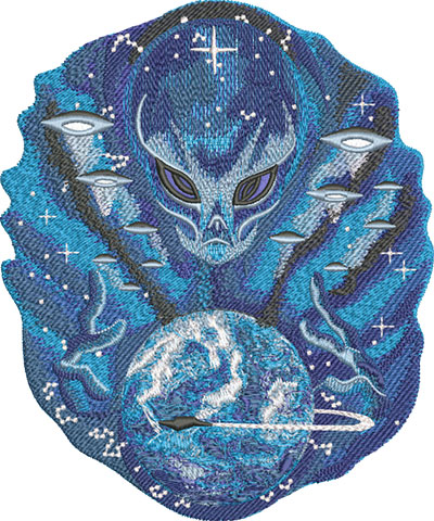 Embroidery Design: Alien Master Lg<br> 6.54w X 7.86h