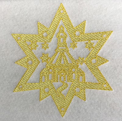 Embroidery Design: Christmas Trapunto Building<br> 4.48w X 5.04h