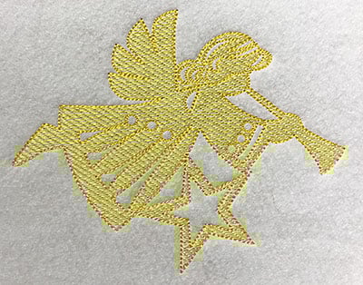 Embroidery Design: Christmas Trapunto Angel<br> 5.66w X 4.51h
