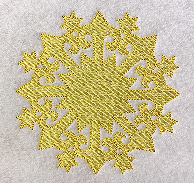 Embroidery Design: Christmas Trapunto Snowflake<br> 4.54w X 4.54h