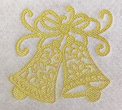 Embroidery Design: Christmas Trapunto Bells<br> 4.79w X 4.51h | Embroidery Legacy Embroidery Design: Christmas Trapunto Bells<br> 4.79w X 4.51h