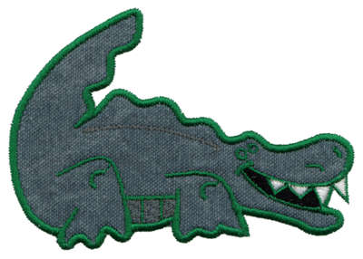 Embroidery Design: Alligator Applique<br>4.36" x 3.04"