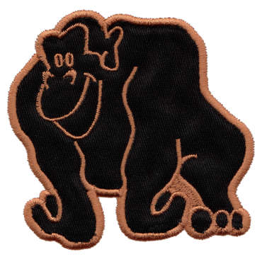 Embroidery Design: Gorilla Applique<br>3.30" x 3.24"