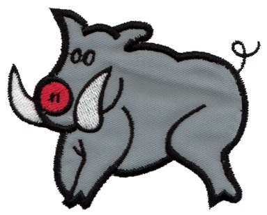 Embroidery Design: Wild Boar Applique<br>3.47" x 2.77"