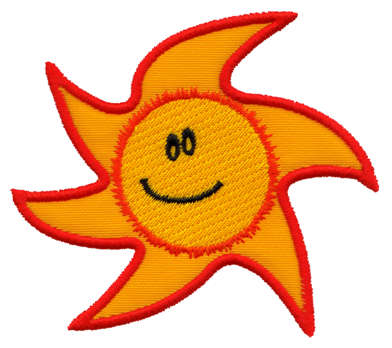 Embroidery Design: Sun Applique<br>3.54" x 3.15"