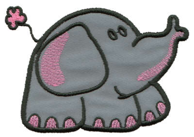 Embroidery Design: Elephant Applique<br>3.80" x 2.65"