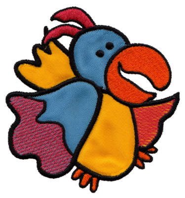 Embroidery Design: Parrot Applique<br>3.65" x 3.88"