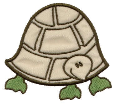 Embroidery Design: Turtle Applique<br>3.34" x 3.02"