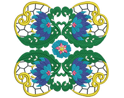 Embroidery Design: Jacobean Block 5<br> 6.92w X 7.02h | Embroidery Legacy Embroidery Design: Jacobean Block 5<br> 6.92w X 7.02h