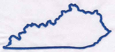 Embroidery Design: Kentucky Outline<br>2.67" x 5.92"