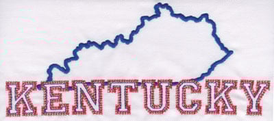 Embroidery Design: Kentucky Outline and Name<br>3.46" x 8.02" | Embroidery Legacy Embroidery Design: Kentucky Outline and Name<br>3.46" x 8.02"