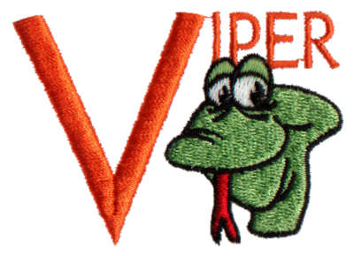 Embroidery Design: Kiddie Alphabet V<br>2.89" x 2.00"