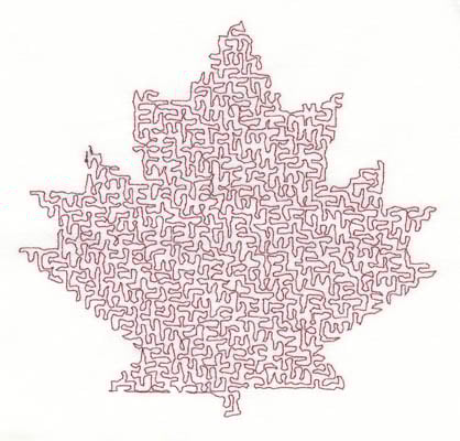 Embroidery Design: Stipple Leaf High<br> 5.26w X 4.99