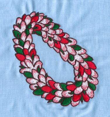Embroidery Design: Hawaiian Lei (large)<br>3.94" x 3.97"
