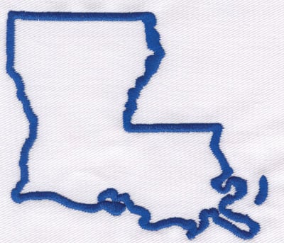 Embroidery Design: Louisiana Outline<br>3.30" x 3.77" | Embroidery Legacy Embroidery Design: Louisiana Outline<br>3.30" x 3.77"