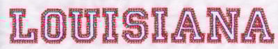 Embroidery Design: Louisiana Name<br>1.11" x 8.02"